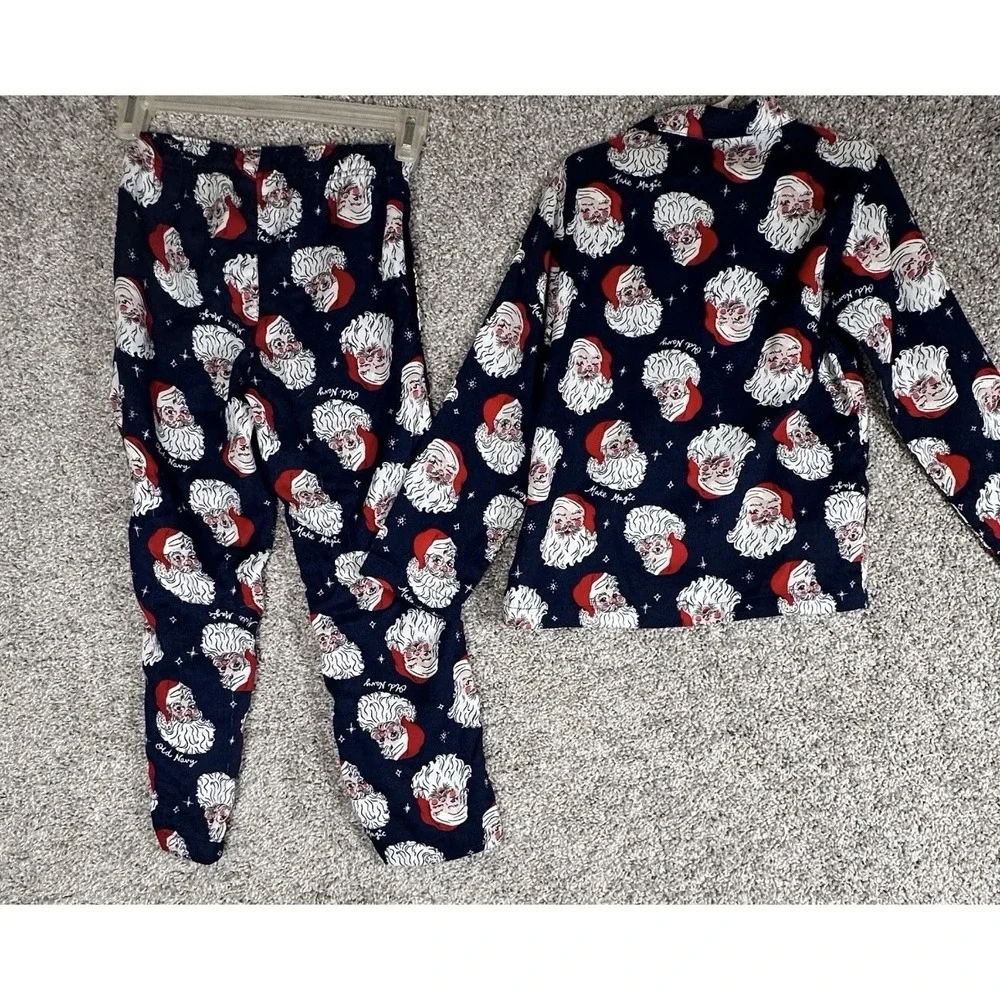 Old Navy Kids Santa Christmas Pajama Set Unisex Size Small( 6-7) Blue